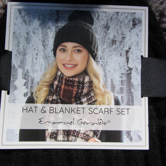 emmanuel geraldo hat & blanket scarf set NWT (CL324) - Picture 2 of 4